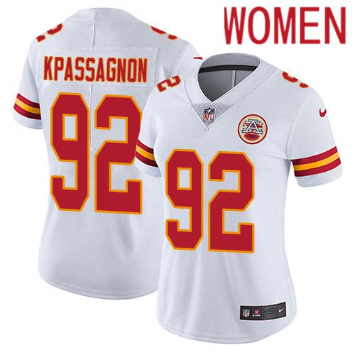 Women Kansas City Chiefs #92 Tanoh Kpassagnon Nike White Vapor Limited NFL Jersey->women nfl jersey->Women Jersey